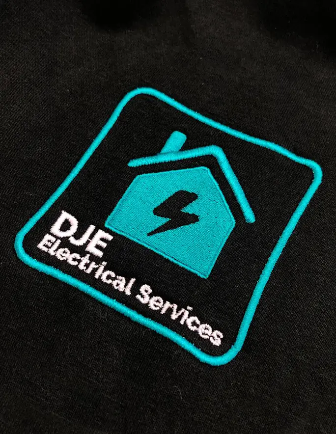 Close of of Electrical Embroidered Workwear