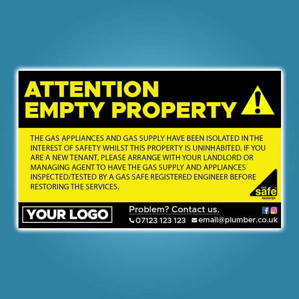 Empty Property Notice Stickers