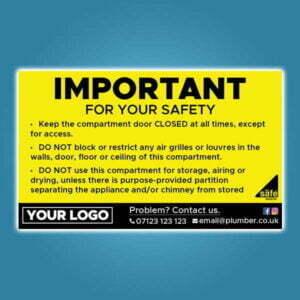 Compartment or Ventilation Safety Sticker Branded
