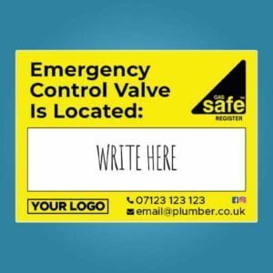 Emergency Control Valve Location Stickers Custom
